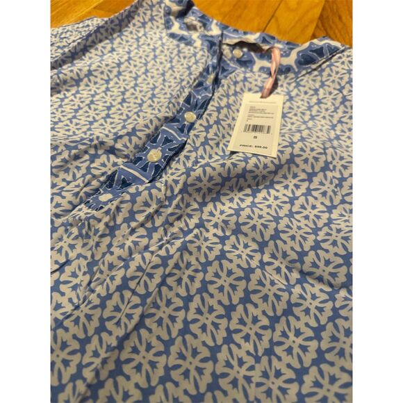 Vineyard Vines Women's S Multicolor Geometric Print Blouse Long Sleeve - Picture 2 of 3